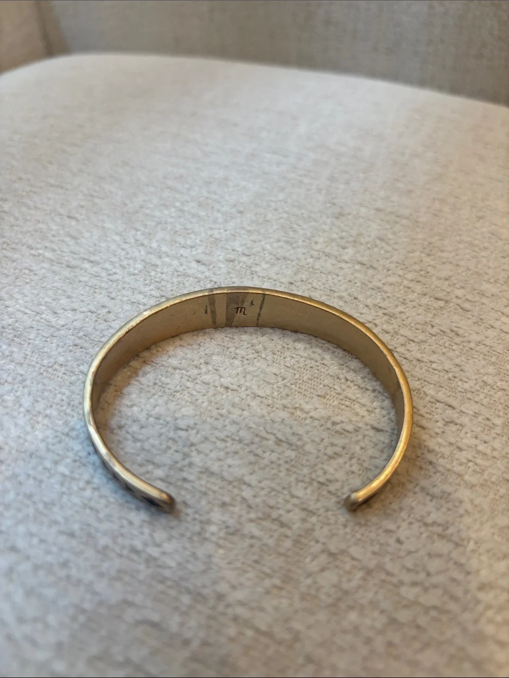 Madewell Gold Geometric Engraved Cuff Bracelet